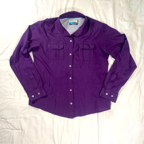 Magellan Fish Gear Purple Vented Fishing Shirt L - Picture 2 of 10
